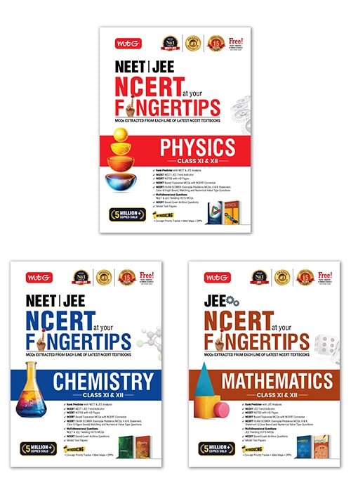 Objective NCERT at your FINGERTIPS Physics, Chemistry and Mathematics Combo – JEE Books (Based on NCERT Latest Pattern For 2027 Exam) | MTG