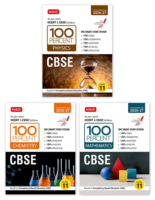 100 Percent NCERT and CBSE Physics, Chemistry, Mathematics Class 11 | MTG | 2026-27