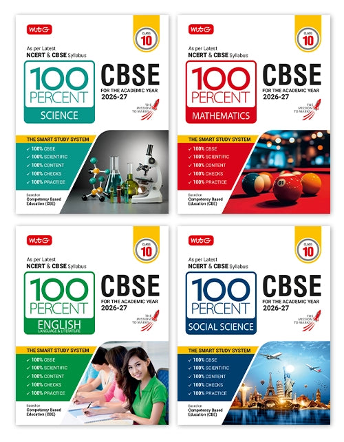 100 Percent NCERT and CBSE Science, Mathematics, English and Social-Science Class 10 For 2026-27 Exam Combo | MTG