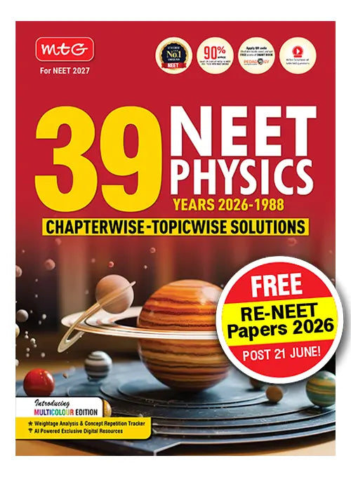 39 Years NEET Physics Book For 2026-2027 Exam | Chapterwise Topicwise Solved Question Papers | MTG