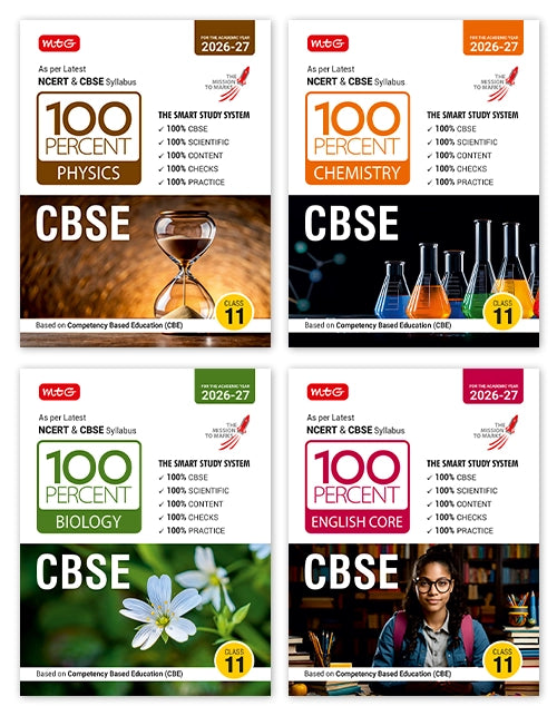 100 Percent NCERT and CBSE Physics, Chemistry, Biology, English Class 11 | MTG | 2026-27