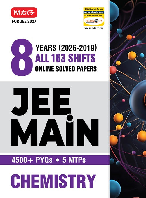 JEE Main 8 Years (2026-2019) PYQs Chemistry | All 163 Shift Previous Years Solved Papers For JEE Main 2027 Exams | MTG