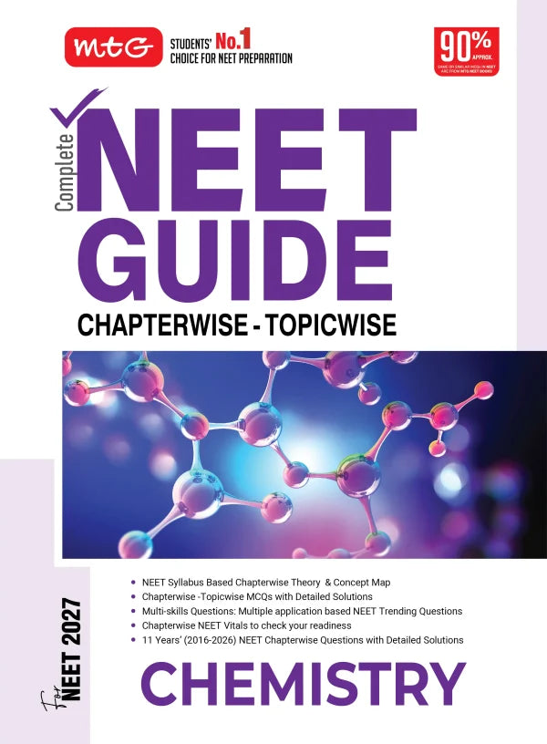 Complete NEET Guide Chemistry Book For 2027 Exam | 11 Years Chapterwise Questions (PYQs) with Detailed Solutions | MTG