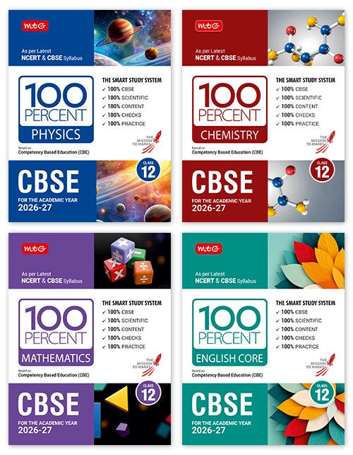 100 Percent NCERT and CBSE Physics, Chemistry, Mathematics, English Class 12 For 2026-27 Exam Combo | MTG