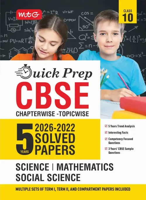 CBSE Quick Prep Class 10 Science, Mathematics Standard and Social Science PYQs Book For 2027 Exam | MTG