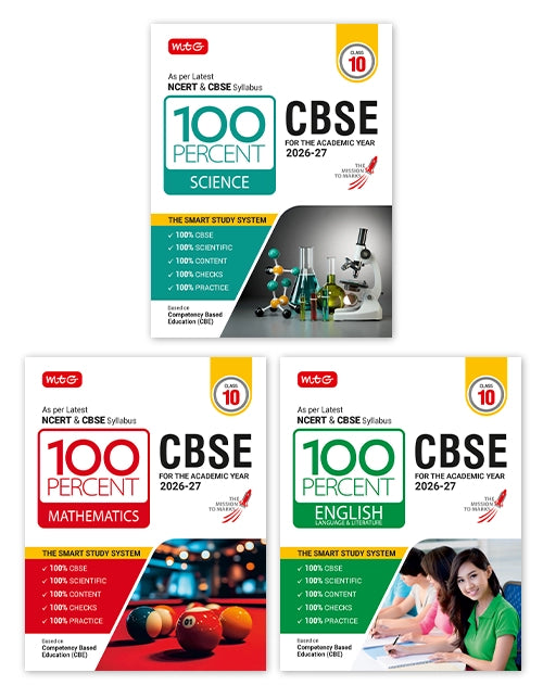 100 Percent NCERT and CBSE Science, Mathematics, English Class 10 For 2026-27 Exam Combo | MTG