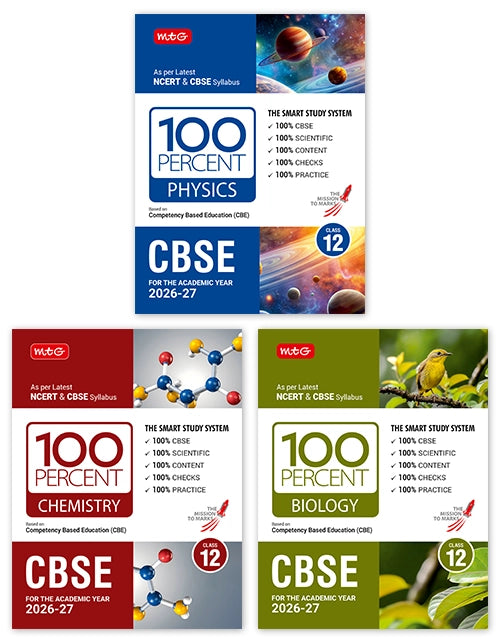 100 Percent NCERT and CBSE Physics, Chemistry, Biology Class 12 For 2026-27 Exam Combo | MTG