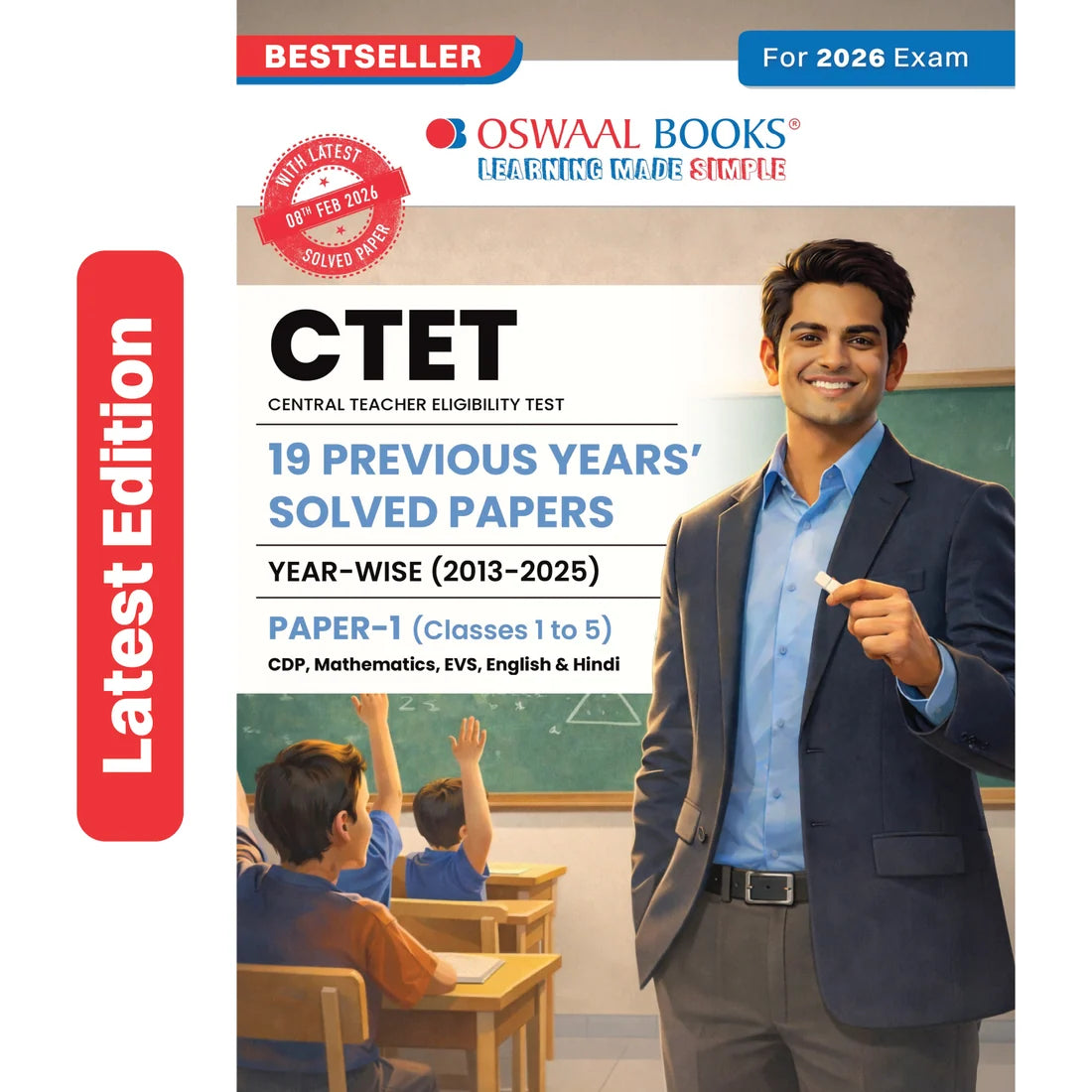 CTET Paper 1 (Classes 1–5) | 19 Previous Years’ Yearwise Solved Papers (2013–2025) + February 2026 Paper | English Medium | Oswaal Books