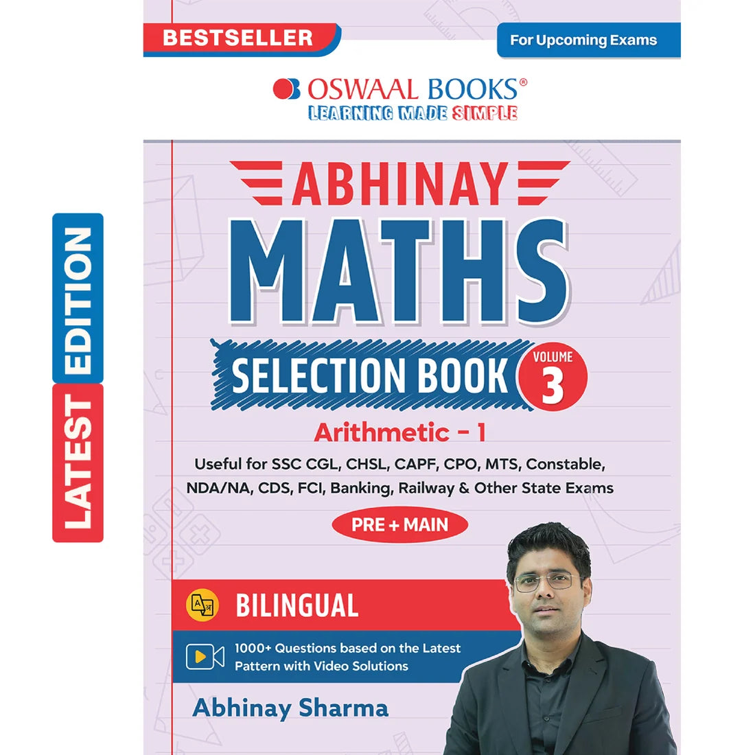 Abhinay Maths Selection Book Vol. 3 | Bilingual Workbook | Arithmetic Part I | SSC & Government Exams | Oswaal Books