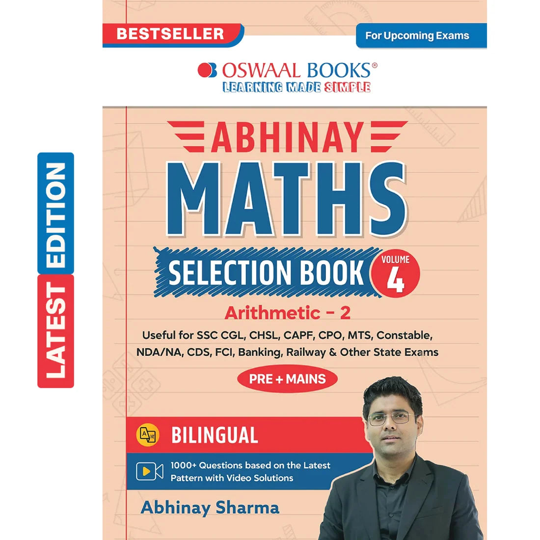Abhinay Maths Selection Book Vol. 4 | Bilingual Workbook | Arithmetic Part II | SSC & Government Exams | Oswaal Books