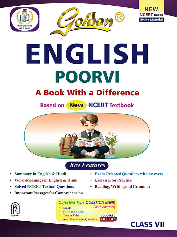 Golden English Study Material Based on NEW NCERT Poorvi For Class 7 For CBSE 2026 Board Exams  | Gupta, S | NEW AGE INTERNATIONAL