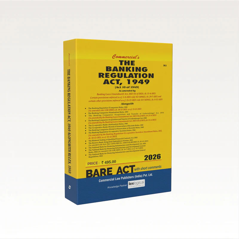 The Banking Regulation Act, 1949 | Commercial Law Publishers | Edition 2026