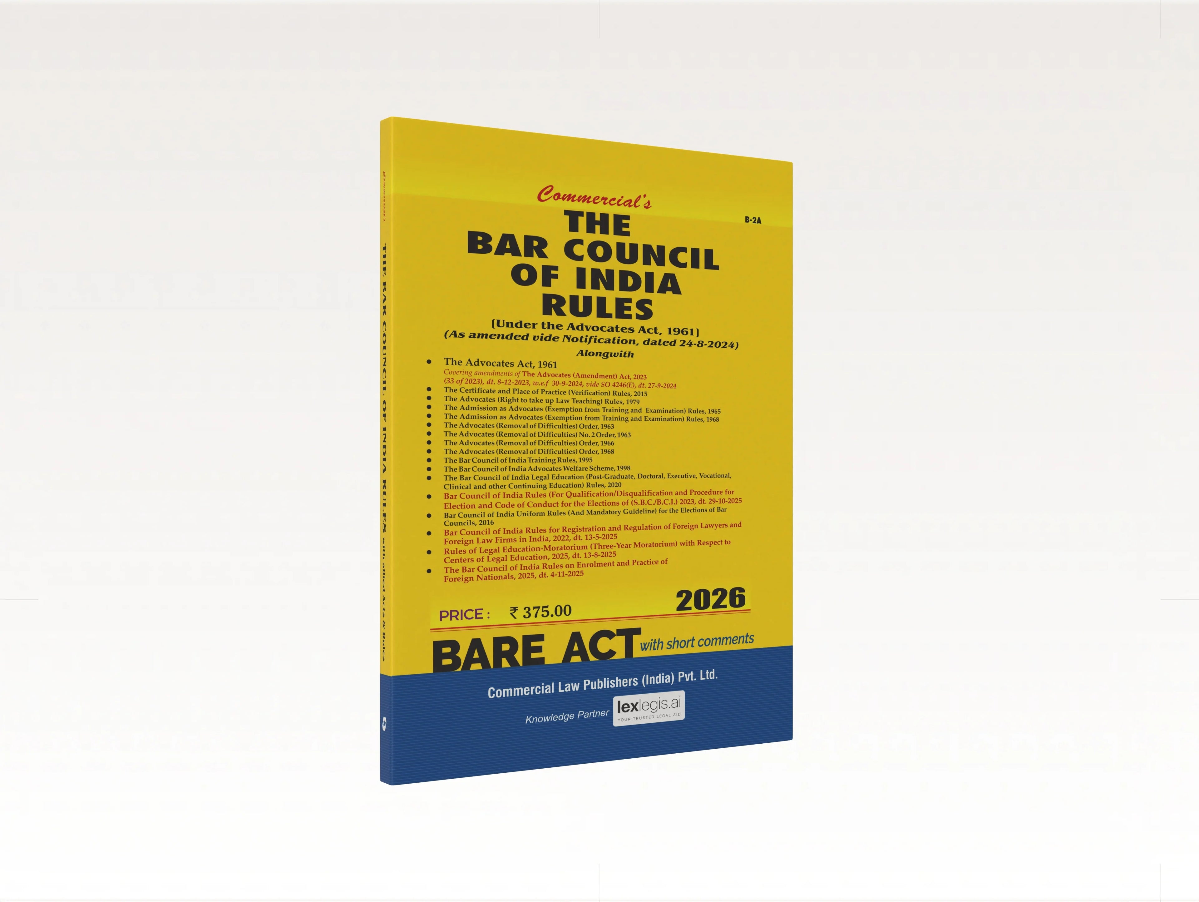 The Bar Council of India Rules, 1975 | Commercial Law Publishers | Edition 2026
