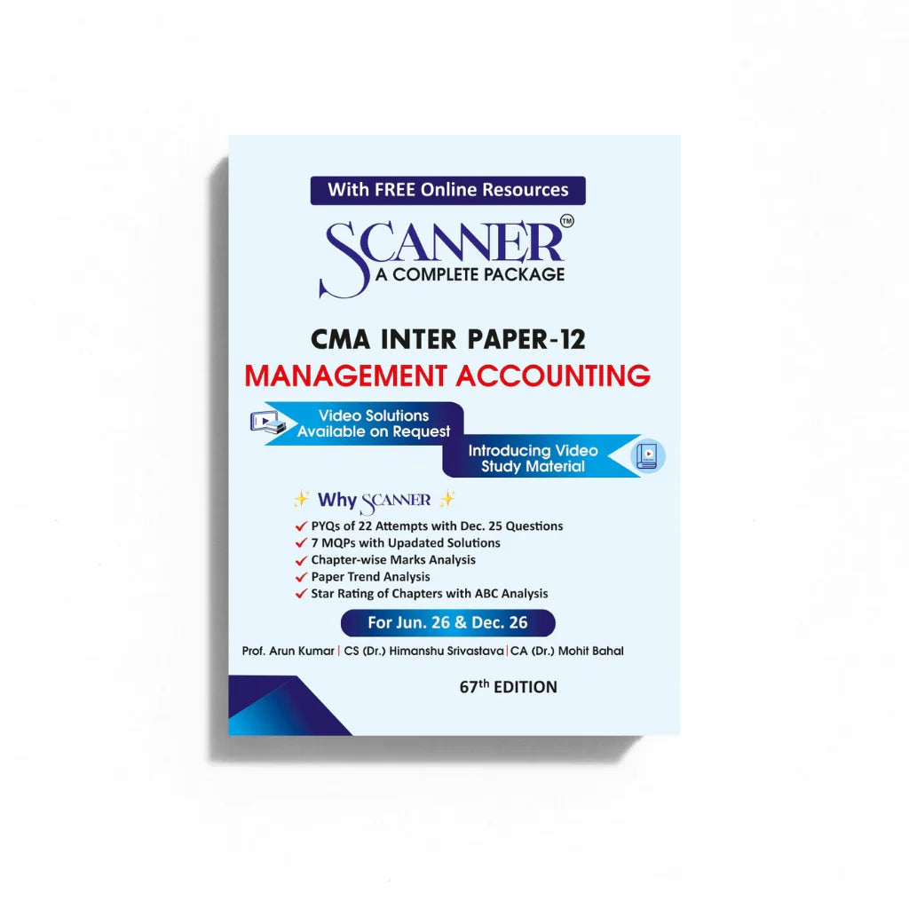 CMA Inter Paper - 12 | Management Accounting | For Jun.26 & Dec.26 | Suchita