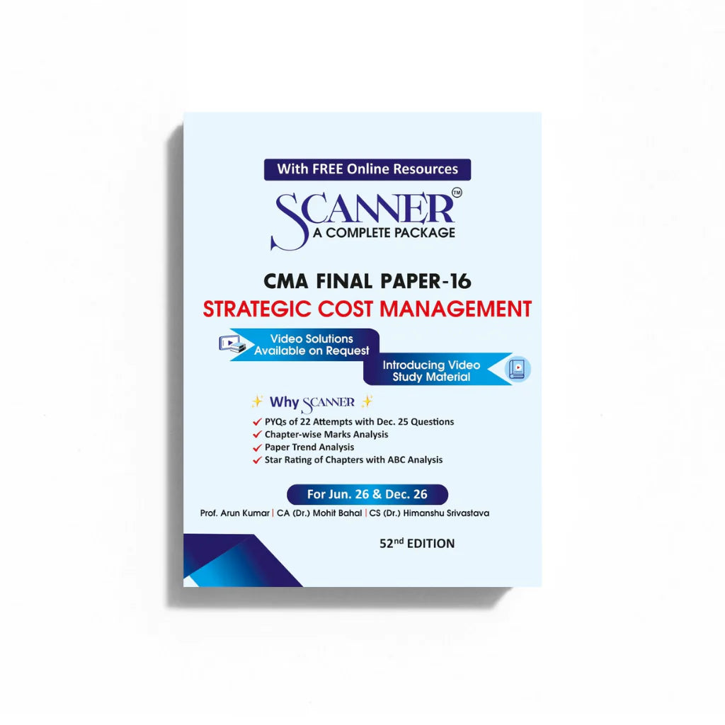 CMA Final Paper - 16 | Strategic Cost Management | For Jun.26 ,Dec.26 | Suchita