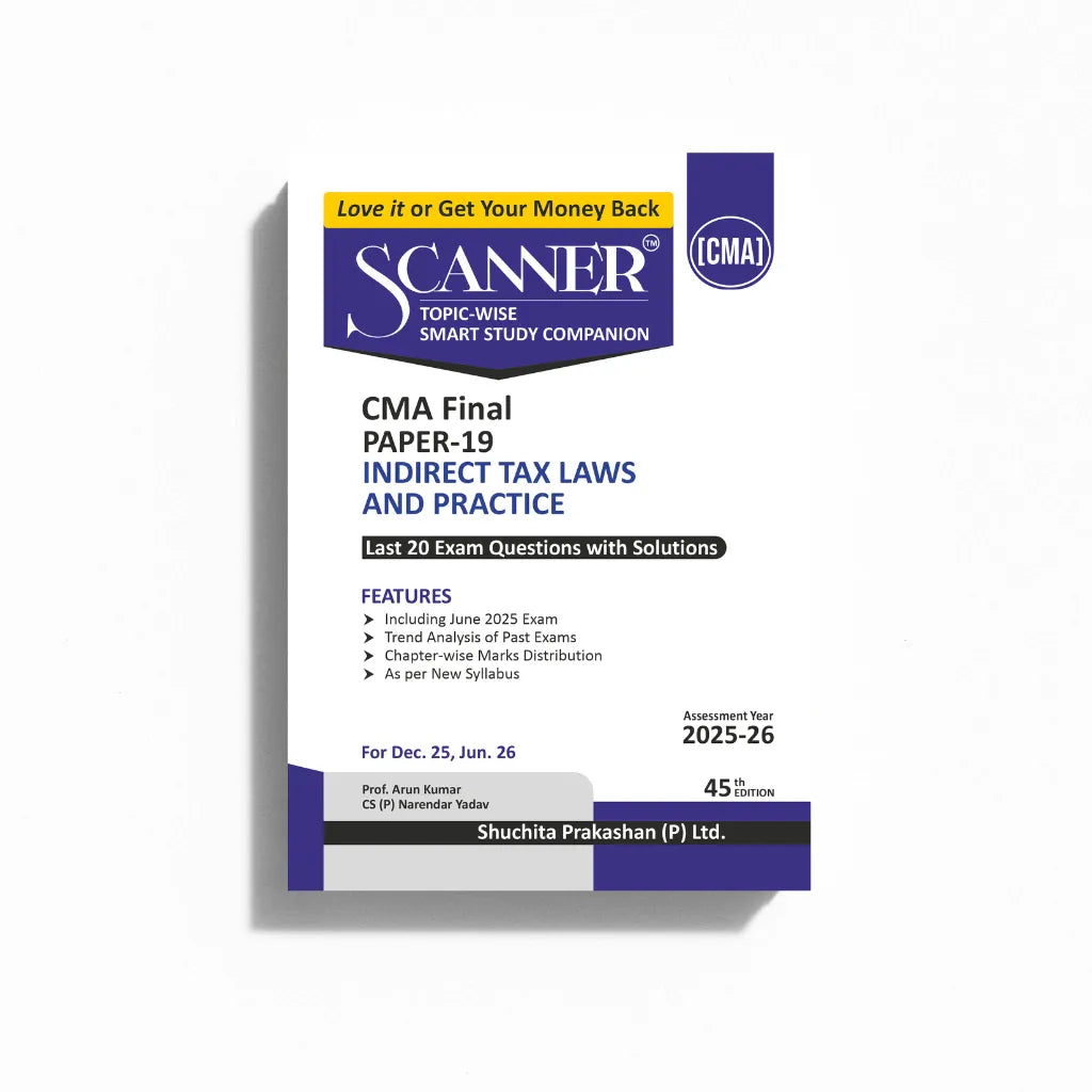 CMA Final Paper - 19 | Indirect Tax Laws and Practice | Dec'25, Jun'26 | Suchita