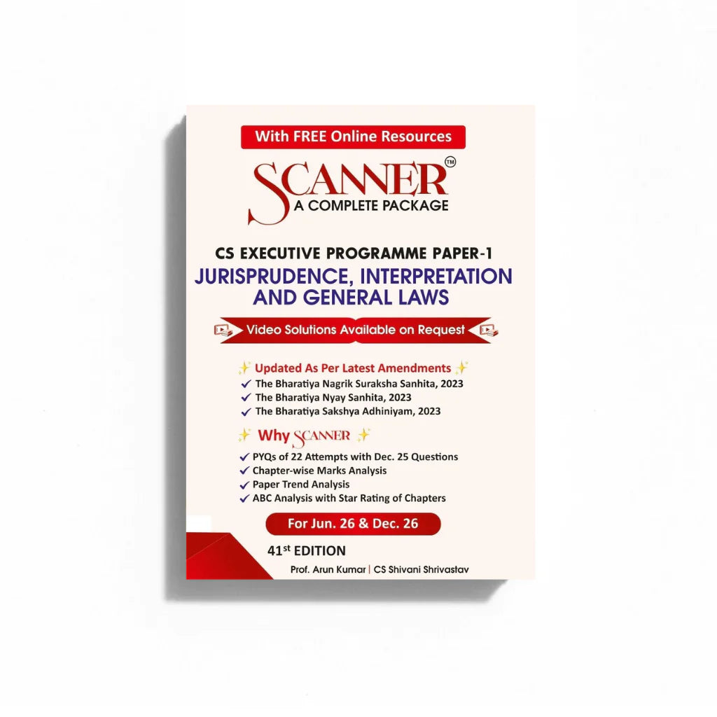 CS Executive Paper - 1 | Jurisprudence, Interpretations and General Laws | For Jun'26, Dec'26 | Suchita