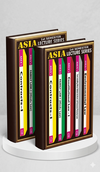 ASIAs Lectures Series  1st Semester | Rega Surya Rao | [Set of 5 Books] 1. Contract-I 2. Family Law-I (Hindu Law) 3. Constitutional Law-I 4. Torts including M.V. Accidents and Consumer Protection 5. Environmental Law