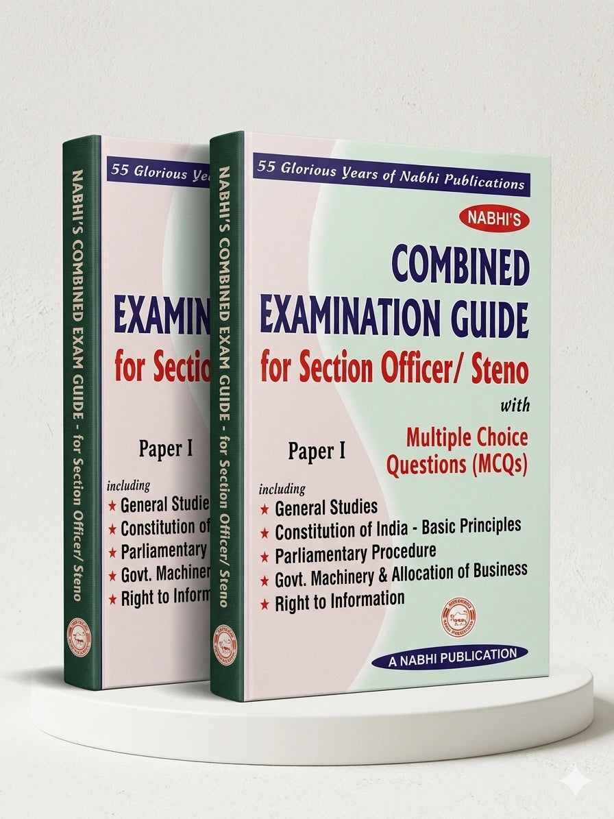 Combined Examination Guide For Section Officer Steno With Multiple Choice Questions (MCQs) Paper 1 | Nabhi Publications