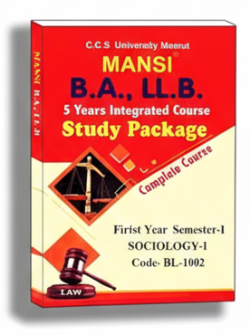 Mansi's C.C.S. University Meerut B.A. LL.B 5 Year Integrated Course, Study Package Semester - 1 ( General English-I, Sociology-I, Political Theory-I, Economic-I, Indian History-I, ) ENGLISH 2026 - GenZbookcompany