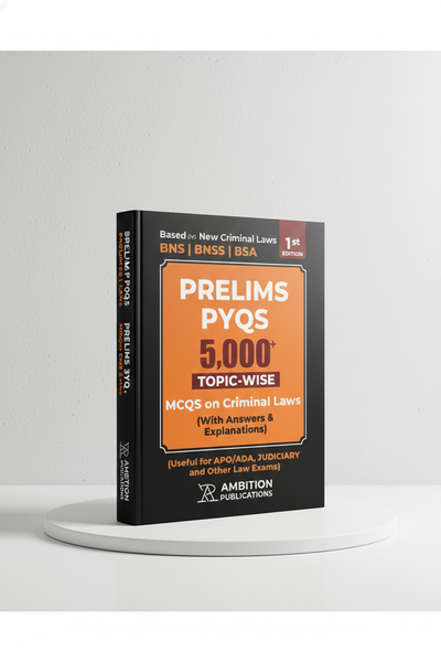 5,000+ Topic-Wise MCQs on New Criminal Laws (BNS | BNSS | BSA) | Prelims | PYQs Based  AMBITION PUBLICATIONS | Edition 2026