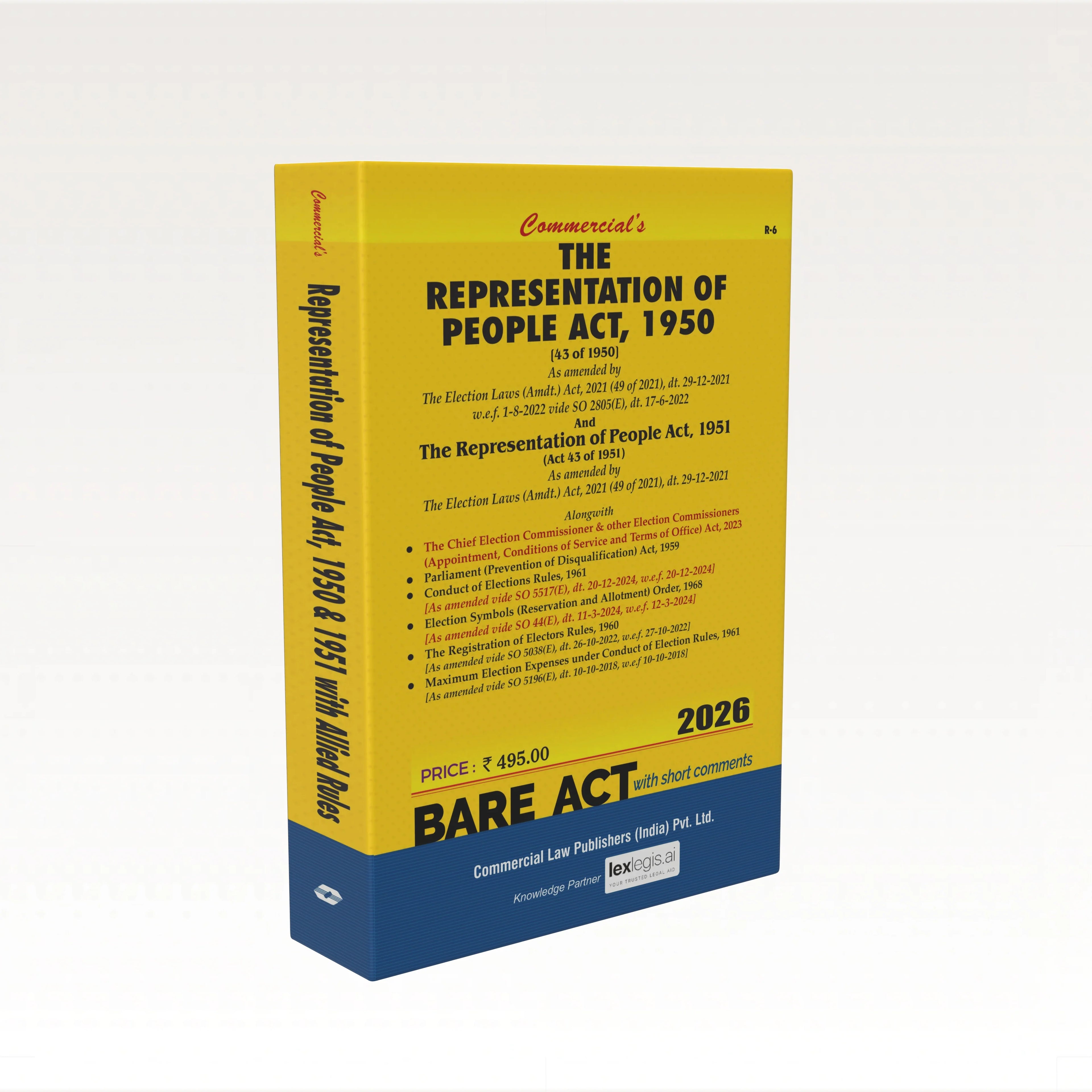 The Representation of People Act, 1950 | Commercial Law Publishers | Edition 2026