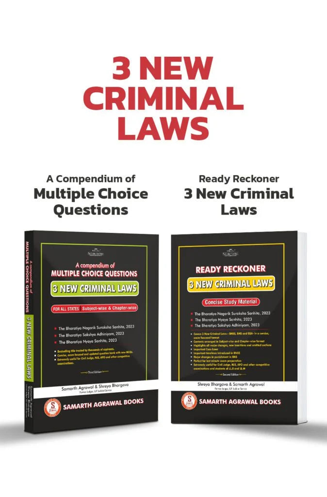 Ready Reckoner on 3 New Criminal Laws & Compendium of Multiple Choice Questions on 3 New Criminal Laws (Combo Pack) | Shreya Bhargava and Samarth Agrawal