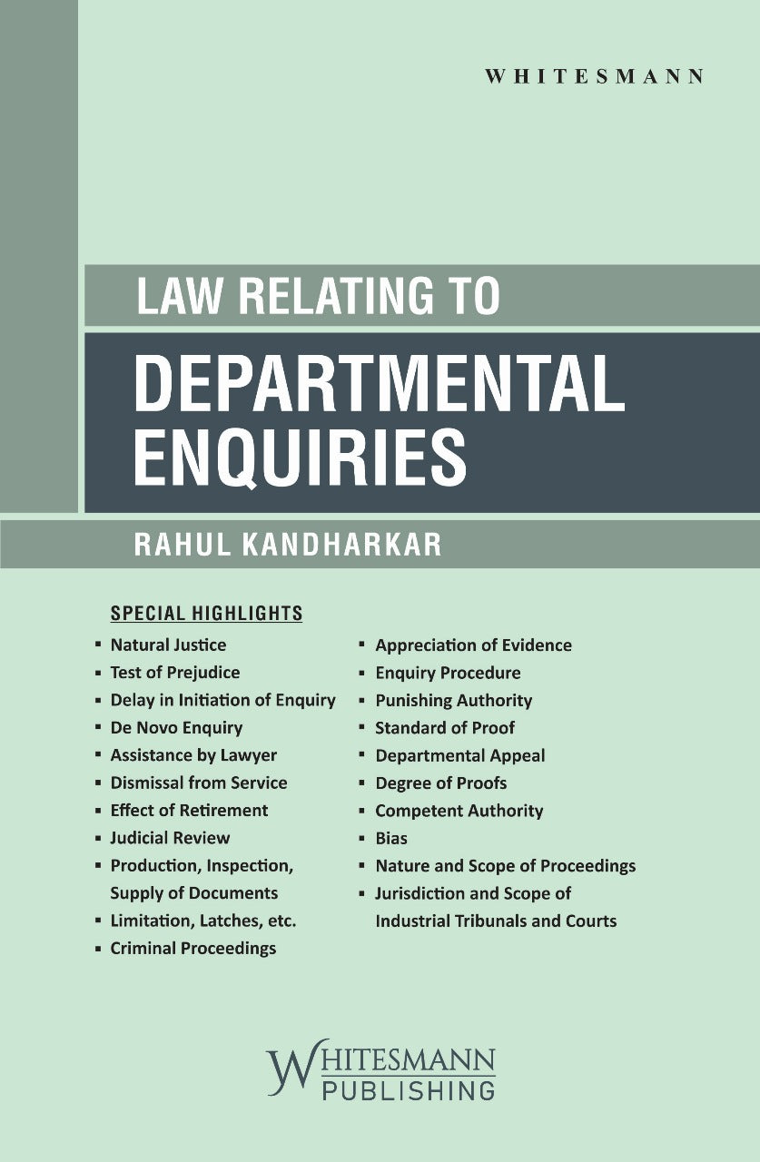 Law Relating To Departmental Enquiries | Rahul Kandharkar | whitesmann | Edition 2025