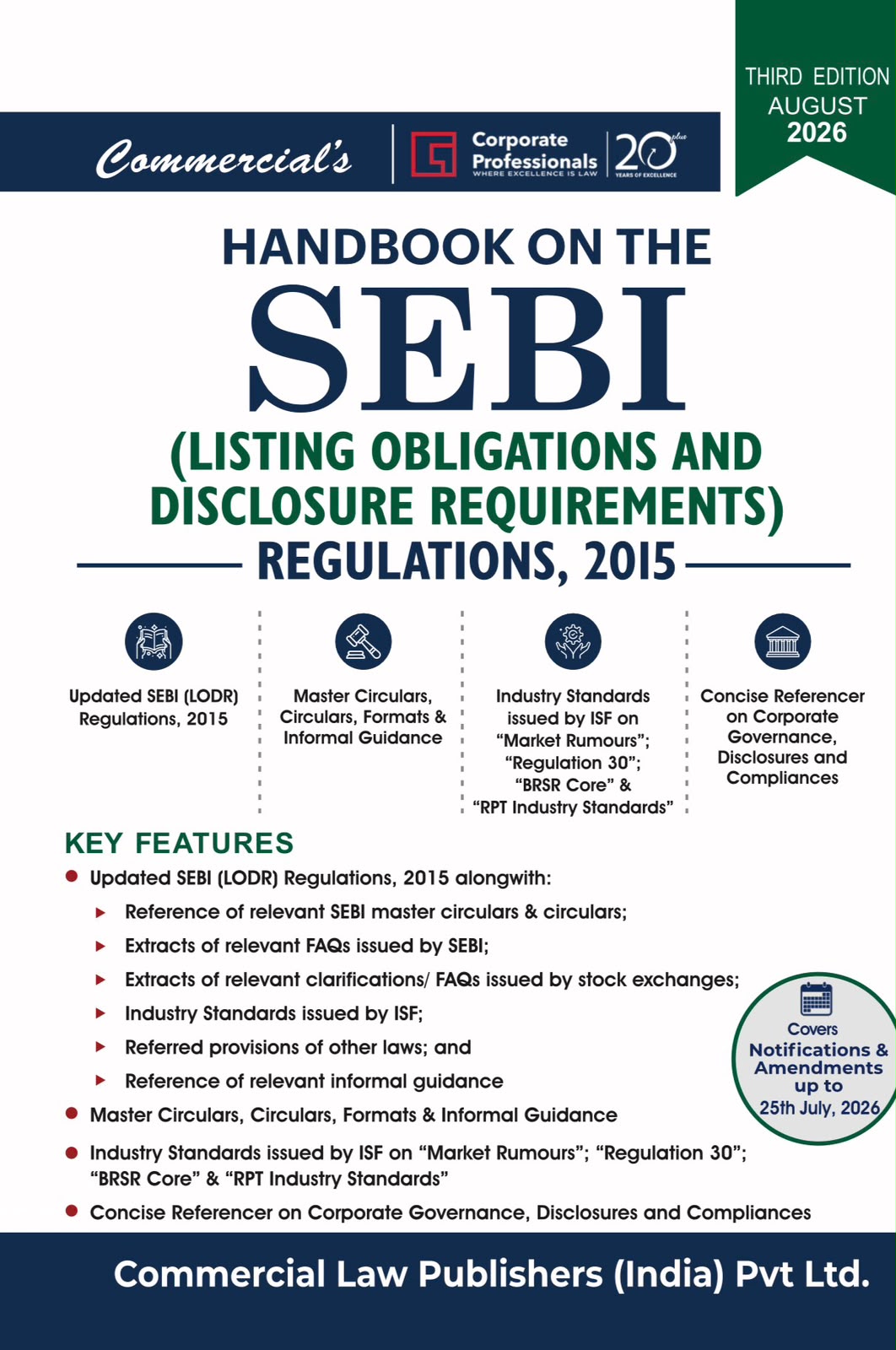 Commercial Handbook on SEBI (LODR) Regulations 2015 | Corporate Professionals | Commercial law | Edition July 2025