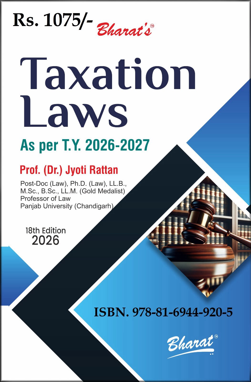 TAXATION LAWS | Dr. Jyoti Rattan | Bharat Law House | Edition 2026