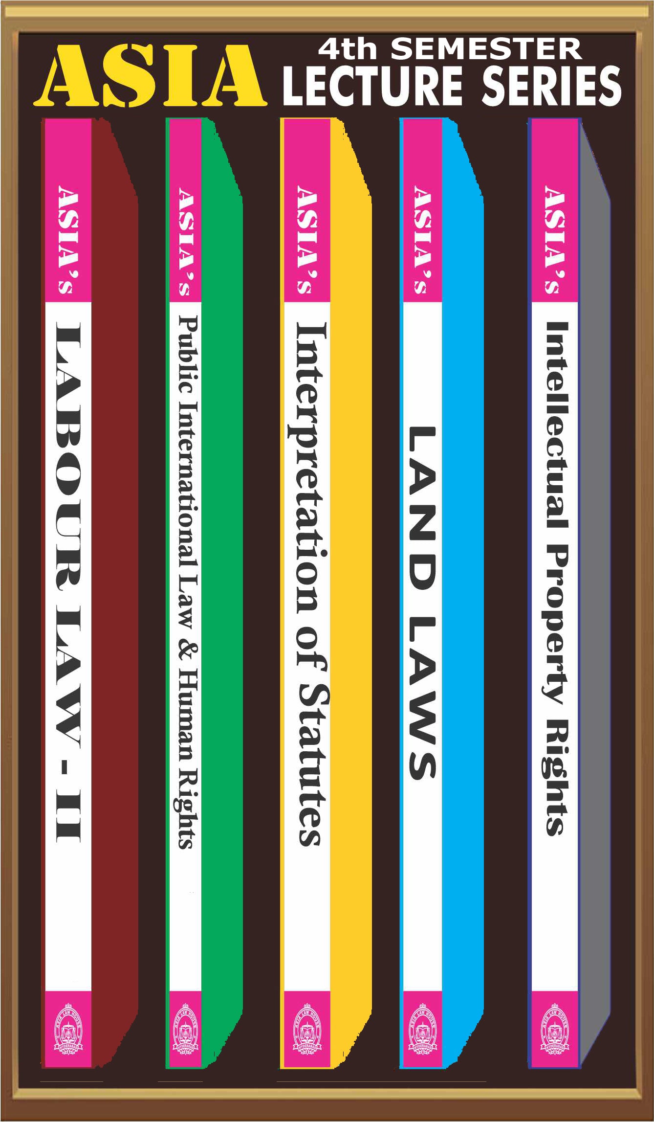 ASIAs Lectures Series 4th Semester | Rega Surya Rao| [Set of 5 Books] 1. Labour Law-II 2. Public International Law and Human Rights 3. Interpretation of Statutes 4. Land Laws 5. Intellectual Property Law