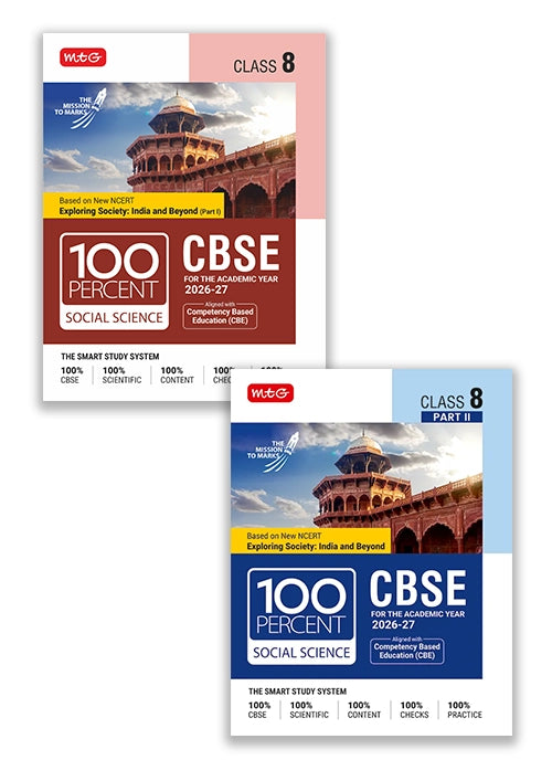 100 Percent NCERT and CBSE Social-Science (Part-1 and 2) Class 8 | MTG | 2026-27