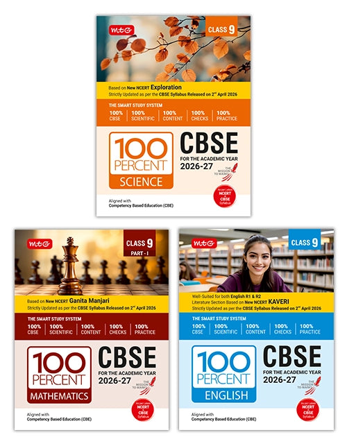 100 Percent NCERT and CBSE Science, Mathematics (Part-1), English Class 9 | MTG | 2026-27