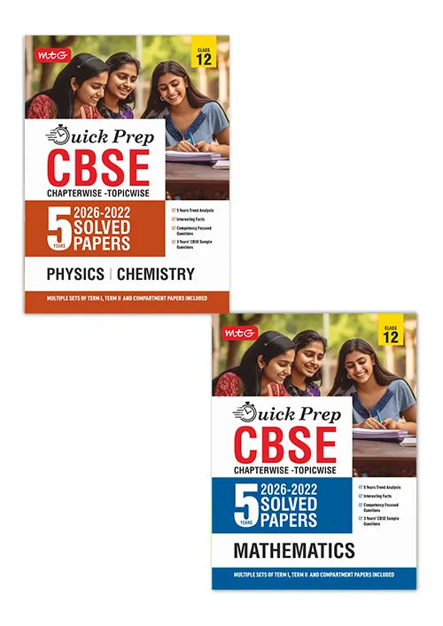 CBSE Quick Prep Class 12 Physics, Chemistry and Mathematics PYQs Book For 2027 Exam (Set of 2)
