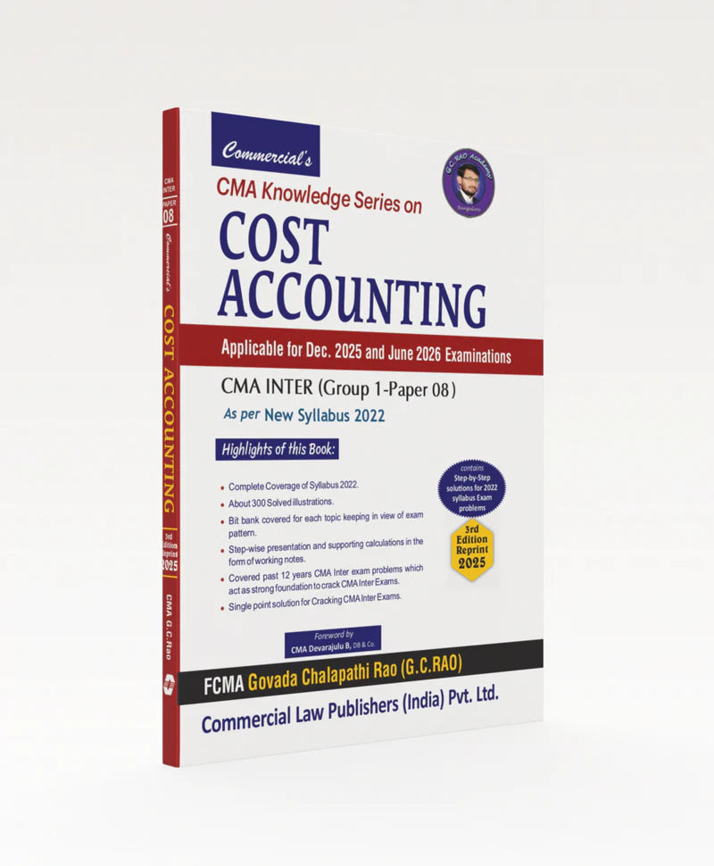 Cost Accounting (CMA INTER ) |  G.C. Rao | 3rd Edition, 2025