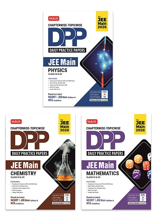 Chapterwise Topicwise DPP JEE Physics, Chemistry and Mathematics Combo (Daily Practice Papers) With Solution Booklet | MTG