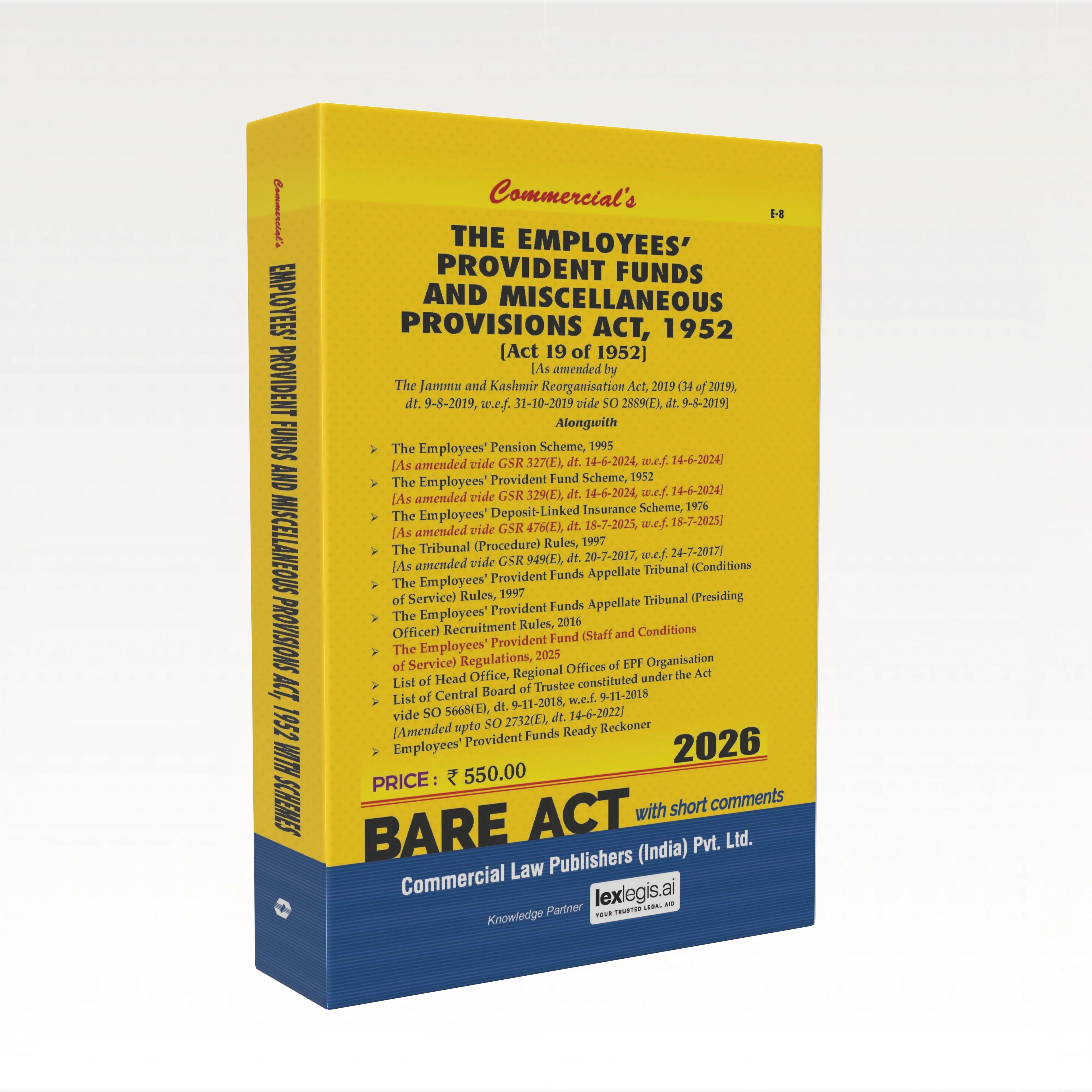 The Employees’ Provident Funds & Miscellaneous Provisions Act, 1952 | Commercial Law Publishers | Edition 2026