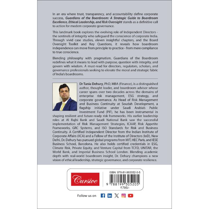 Guardians of the Boardroom: A Strategic Guide To Boardroom Excellence, Ethical Leadership, And Risk Oversight | Dr Tania Dehury | OAKBRIDGE | Edition 2026