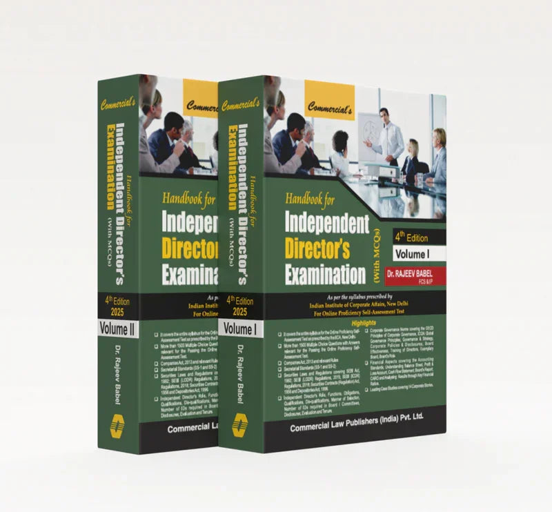 Handbook for Independent Director's Examination Vols. 1 & 2 | Dr. Rajeev Babel | Edition 2025 - GenZbookcompany