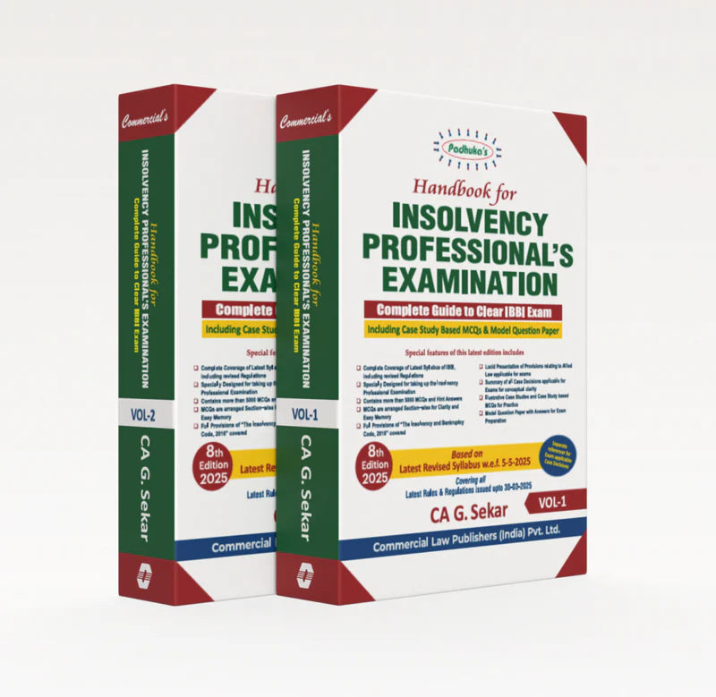 Handbook for Insolvency Professional's Examination - Vols. 1 & 2 | G. Sekar | Edition 2025