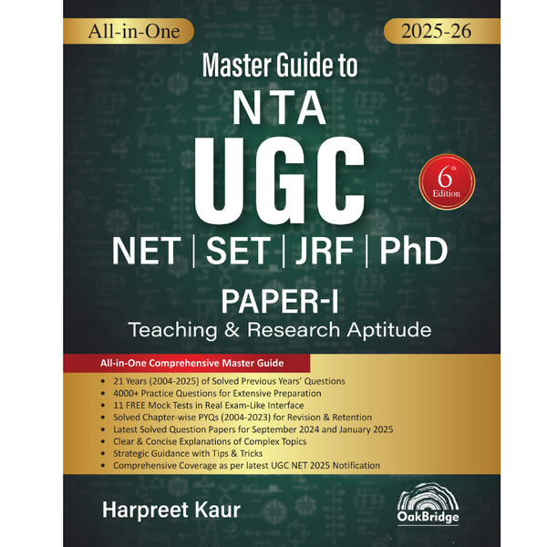 All-in-One Master Guide to NTA UGC NET Paper I (Teaching and Research Aptitude) | Harpreet Kaur | OAKBRIDGE | Edition 2025