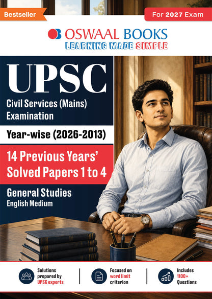 Oswaal UPSC Mains 14 Years Solved Papers 2027 GS Papers 1–4