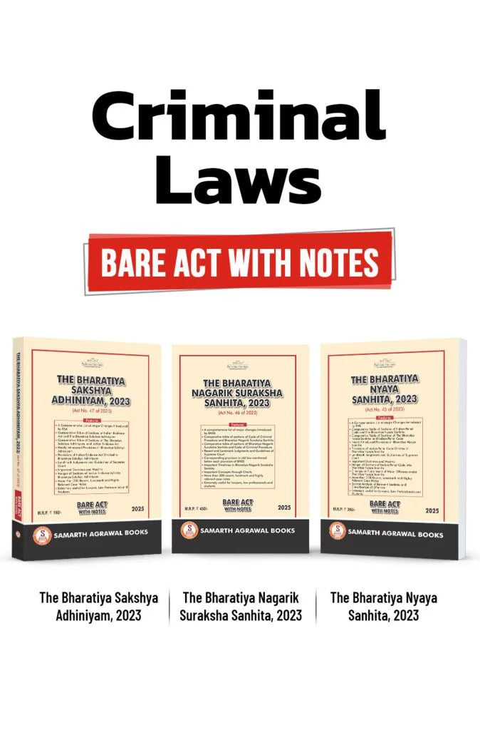 Combo Pack: The New Criminal Laws (BNSS, BSA & BNS) | Samarth Agrawal